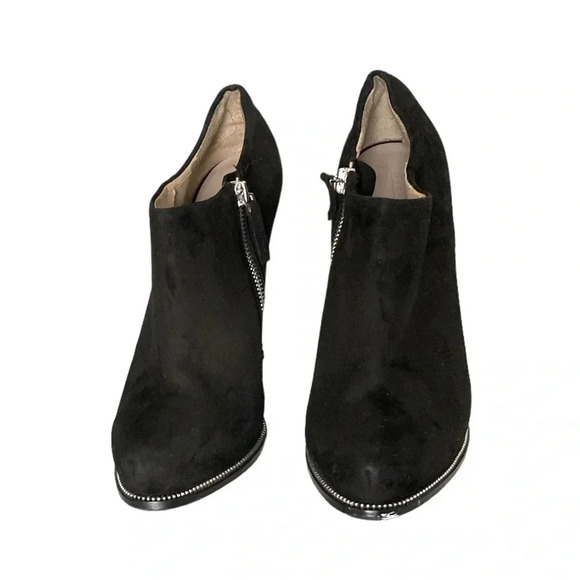 ZARA | Fall Winter 12 Black Faux Suede Silver Stiletto Heels Size 39 EUR (US 8) - Picture 5 of 9